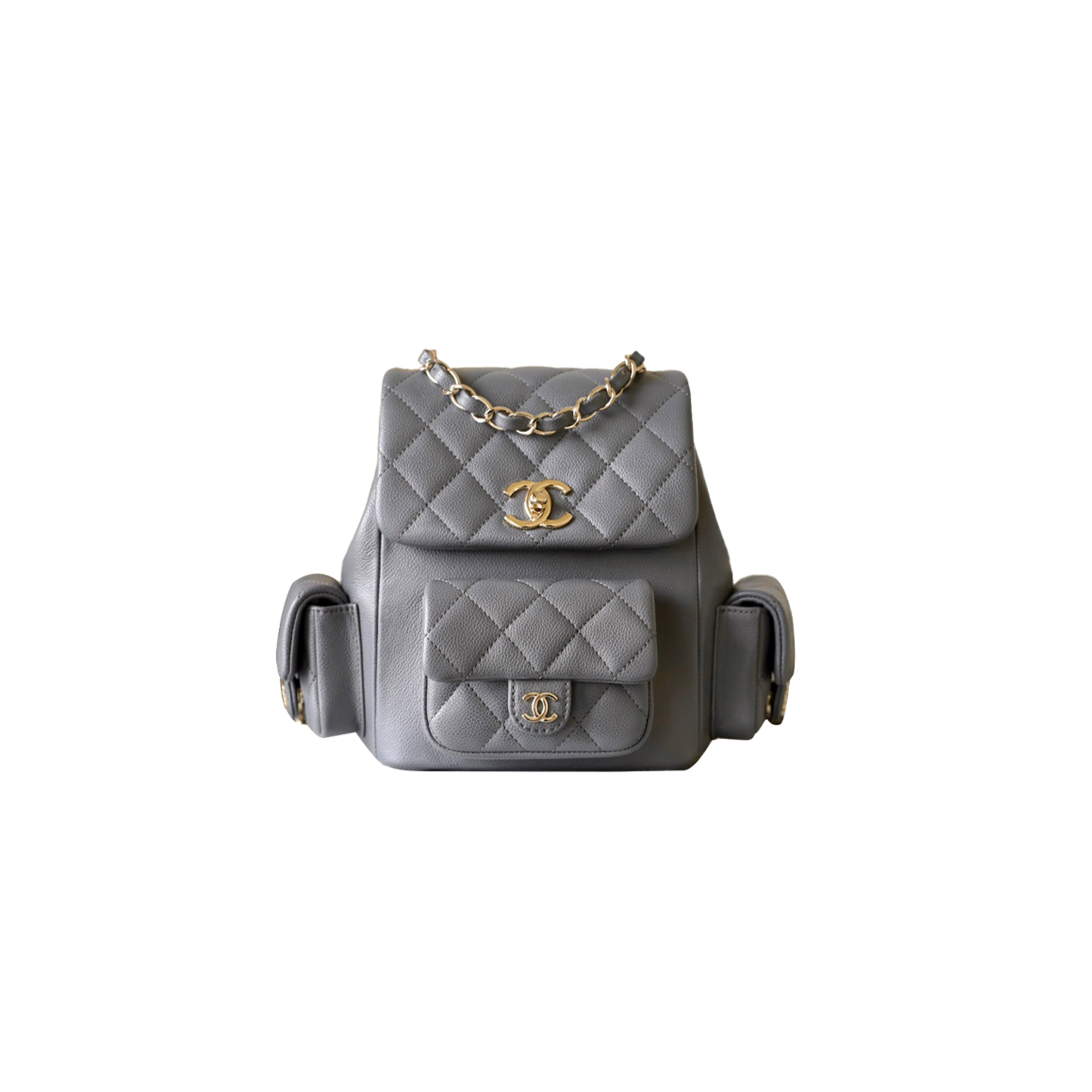 CHANEL MASTER DUMA GREY BACKPACK AS4398 (21.5*19.5*12cm)